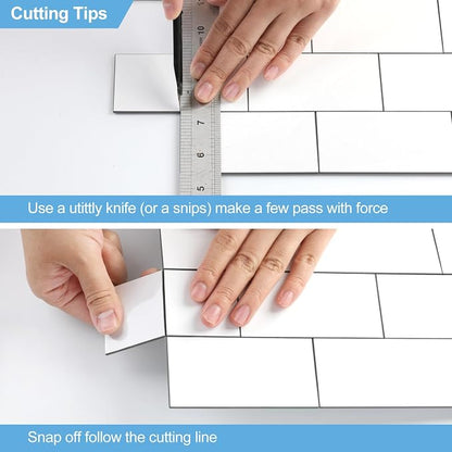 2026 New Upgrade Peel and Stick Backsplash Tile, Peel and Stick 11.34" X 11.57" Wall Tile for Kitchen, Bathroom, Fireplace, Laundry (Pure White, 10 Packs)