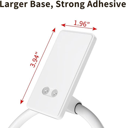 STWWO Hand Towel Holder Adhesive, Round Towel Ring for Bathroom RV, White | for Bath RV Kitchen, Self Adhesive Wall Mounted, No-Drill Stick On Renter Friendly