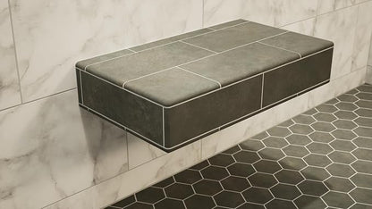 36in. × 14in. × 4in. The Original Floating Shower Bench Kit with Wedi Boards – Original Shower Bench Bracket