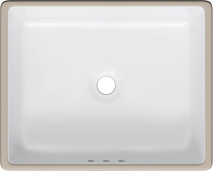 Miseno MNO1713RU 20" X 16" Rectangular Undermount Bathroom Sink with Rear Overflow - Bright White