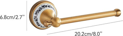 Toilet Paper Holder, Bathroom Toilet Paper Roll Holder Antique Bronze Brass Wall Mounted Bathroom Hardware Accessories,Porcelain Design