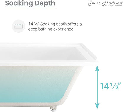 Swiss Madison Voltaire 60" x 32" Left-Hand Drain Alcove Bathtub