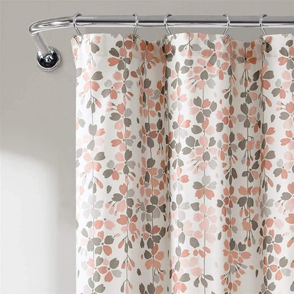 Lush Decor Weeping Flower Shower Curtain 72"W x 72"L Blush & Gray - Fabric Shower Curtains for Bathroom - Floral Bathroom Curtain - Cottage Core Decor