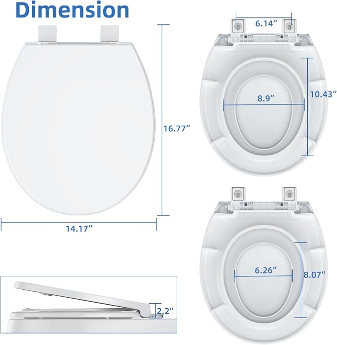Garvee Toilet Seats with Toddler Seat, Round Toilet Seat Cover with Quick-Release Hinges, PP Soft Close Lid, Toddler Toilet Cover for Kids Potty Training, Soft Close Design for Family Use