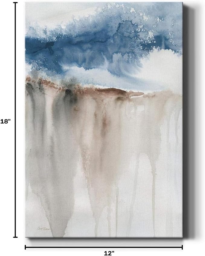 Renditions Gallery Canvas Nature Wall Art Modern Paintings Decorations Rough Blue Water Cliff Canvas Abstract Wall Hanging Artwork Prints for Bedroom Living Office Kitchen - 12"x18" LT02