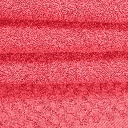 MyOwn Premium Cotton 6 Pack Towel Set for Bathroom, Contains 2 Bath Towels 28x55 inch, 2 Hand Towels 16x24 inch & 2 Wash Coths 12x12 inch, Ideal Everyday use, Compact & Lightweight - Coral Orange