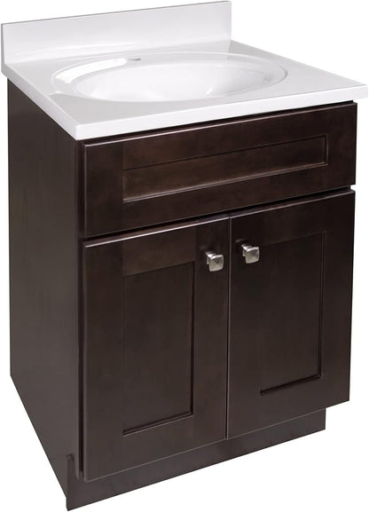 Design House Brookings Bathroom Vanity, 24", Espresso | Adjustable Hinges, Freestanding, Contemporary/Modern, Wood, Bath, 586974