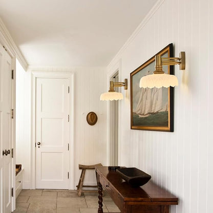 Modern 2 Light Bathroom Vanity Lights White Glass Lampshade Wall Sconces for Kitchen Dining Room Bedroom Hallway