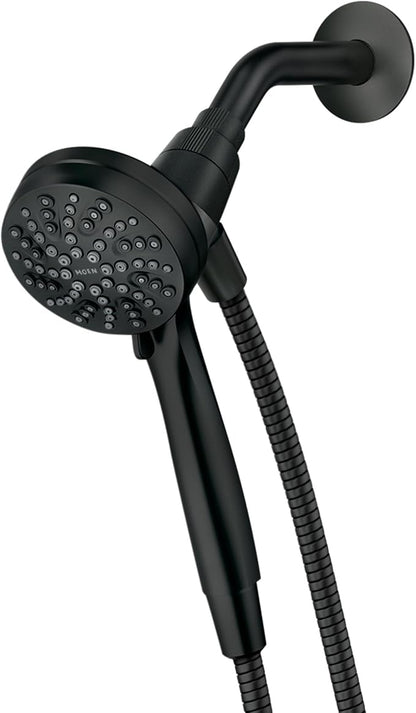 Moen Engage Magnetix Matte Black 3.5-Inch Six-Function Detachable Handheld Showerhead with Magnetic Docking System, 26100BL