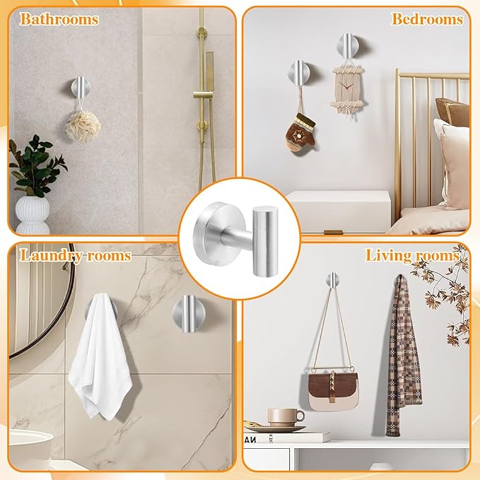 Brushed Silver 8-Piece Bathroom Hardware Set Stainless Steel, 24in and 16in Towel Bars Set Wall Mounted Bathroom Accessories