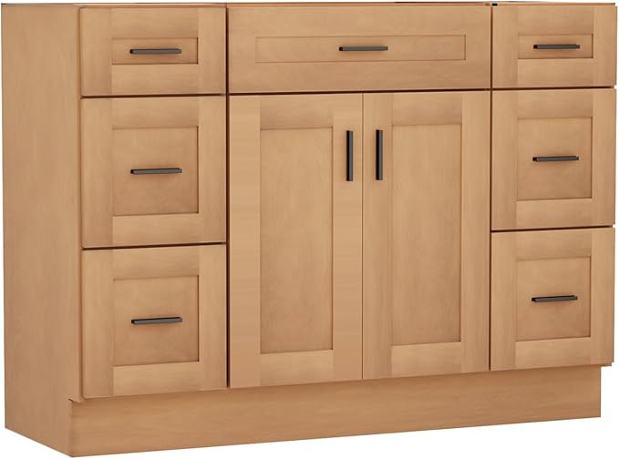 48 Inch Bathroom Vanity -Family Bathroom Vanities - Large-Size Farmhouse-Style Freestanding Bathroom Vanity, Premium Bathroom Vanities,Solid Wood Construction, with 6 Drawers
