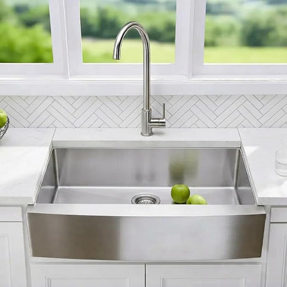 VCCUCINE Farmhouse Sink, 30x22 Inch Stainless Steel Farmhouse Kitchen Sink, Undermount Drop in Single Bowl Basin Apron Sink, Brushed Nickel Farm Sink With Strainer