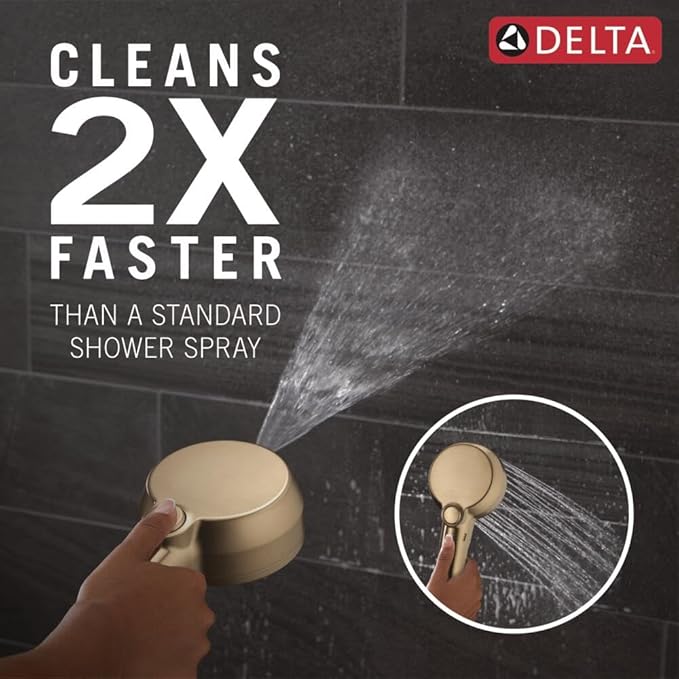 Delta 5-Setting In2ition 2-in-1 Dual Shower Head with Handheld High Pressure ProClean Spray, Brushed Gold Detachable Shower Head with Hose, 1.75 GPM Flow Rate, Champagne Bronze 75548CZ