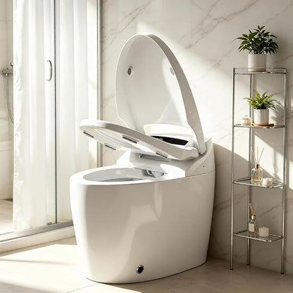 TOTTE Smart Toilet with Bidet Built-in, Auto Open/Close Lid, One Piece Elongated Toilet with Instant Warm Water & Warm Air Dryer, Self-Cleaning Technology, Night Light, Tankless Toilet, ECO Mode