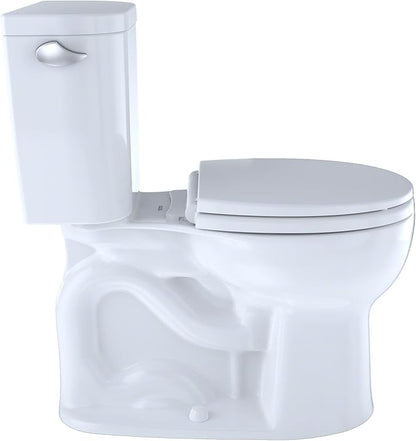 TOTO® EntradaTM Two-Piece Round 1.28 GPF Universal Height Toilet, Cotton White - CST243EF#01