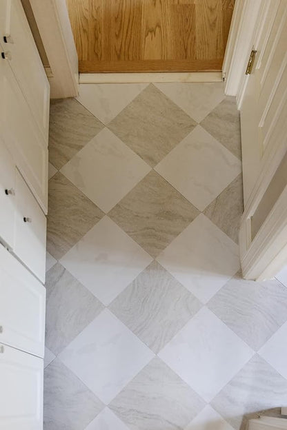 FloorPops x Chris Loves Julia 12-in by 12-in Bonneville Beige Peel and Stick Floor Tiles, FP5061