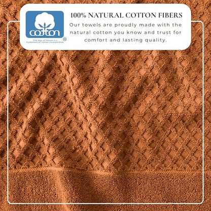 Great Bay Home Bath Towels - 100% Cotton 4 Pack 54x27 Bath Towel Set - Absorbent, Durable, Quick-Dry Towels for Bathroom (Copper)