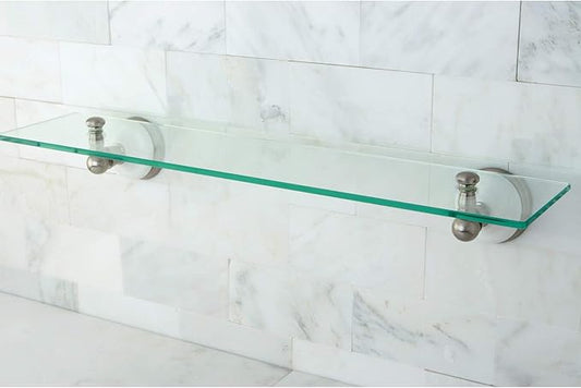 Kingston Brass BA1119SN Victorian Cosmetic Glass Shelf, Brushed Nickel