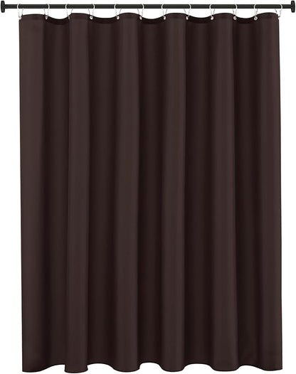 Biscaynebay Extra Long Fabric Shower Curtain Liners 72" Width by 84" Length, Brown Water Resistant Bathroom Curtains Rust Resistant Grommets Top Weighted Bottom Hem Machine Washable