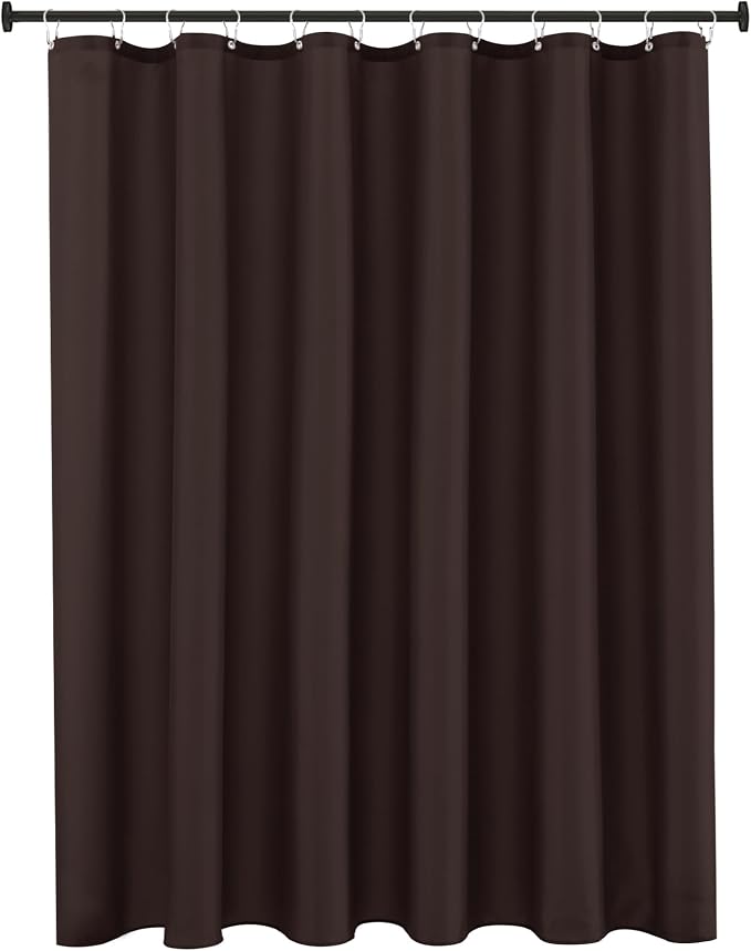 Fabric Shower Curtain Liner 72"W x 84"L-Brown Extra Long Shower Liners | Hotel Quality Water Resistant Machine Washable Shower Liner-Cloth Polyester Light Weight High Ceilings Bathroom Curtain Liner