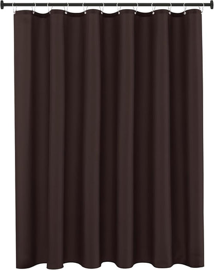 Fabric Shower Curtain Liner 72"W x 84"L-Brown Extra Long Shower Liners | Hotel Quality Water Resistant Machine Washable Shower Liner-Cloth Polyester Light Weight High Ceilings Bathroom Curtain Liner