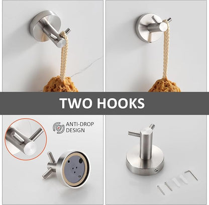 Bathroom Accessories Set 4 Piece Bathroom Hardware Set Stainless Steel 304 Brushed Nickel Bathroom Accessories Set Wall Mounted