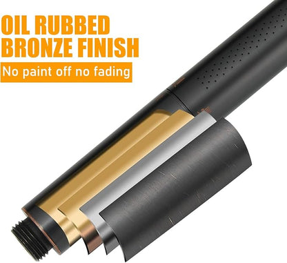 Handheld Shower Head Sprayer Shower Wand Hand Shower Showerhead Bronze | Oil Rubber Bronze High Pressure Showerhead, Hand Held, Brass Shower Head, Wall Mounted, 60 In Stainless Steel Shower Hose