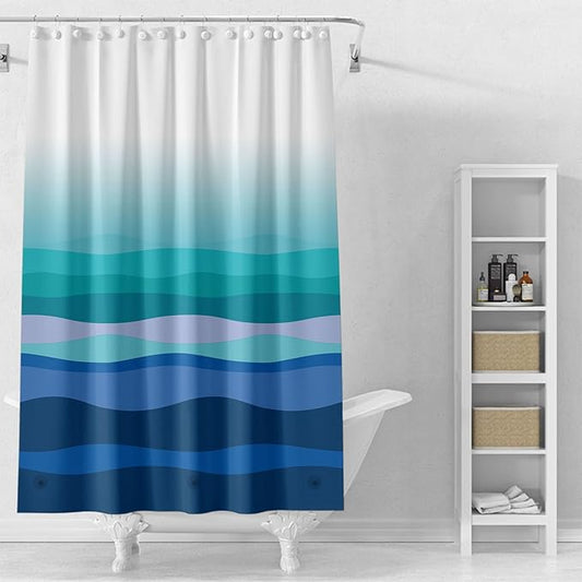 Shower Curtain Liner, 4G PEVA Shower Liner, Plastic Peva Waterproof Shower Curtains, 72x72 inch with Grommet Holes 3 Magnetic Weights