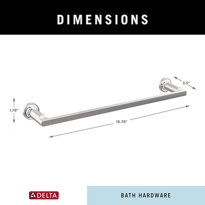 Delta Tetra (1-Pack) 18'' Towel Rack for Bathroom Polished Chrome Towel Bar for Bathroom Wall Towel Holder Rod Wall Mounted 78918