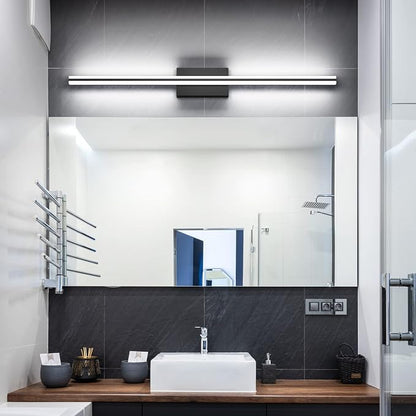 SOLFART Bathroom Vanity Lights Over Mirror 25W Dimmable LED Lights for Bathroom Matte Black 40 Inch Wall Lights