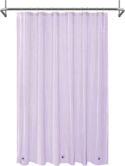 Mrs Awesome Clear Lavender Shower Curtain Liner with 3 Magnets, 72x72 | 12 Rustproof Grommets, Premium Plastic Shower Curtain for Bathroom Lightweight & Waterproof,72W x 72H