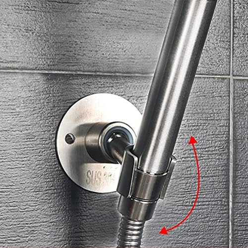 UXELY 360° Adjustable 304 Stainless Stell Handheld Shower Head Holder Wall Mount, Bathroom Shower Head Bracket with Screw Set, Shower Spray Holder, Shower Wand Holder(Silver)