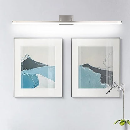48in Modern LED Brushed Nickel Vanity Light Bar, Adjustable Bathroom Light Fixtures Over Mirror, Dimmable 46W 3200LM 5000K Cool White