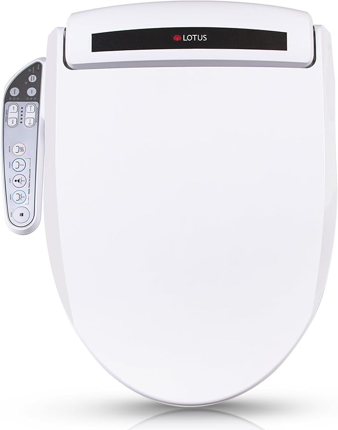 Lotus Bidet Seat ATS-800 Elongated, Heated Seat, Temperature Controlled Wash, Warm Air Dryer, Easy DIY Installation, Made in Korea