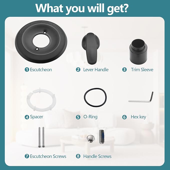 Shower Trim Kit Compatible with Delta 13/14 Series, Shower Cover Plate with Handle (Valve& Catridge Not Inclued) (Matte Black)