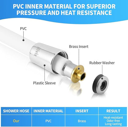 Extra Long Replacement Shower Hose Extension Handheld Shower Head Hose 70 Inches Flexible and Durable with Brass Insert and Nut rv shower head with hose