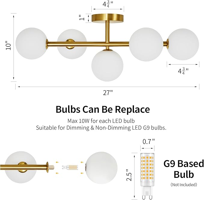 5 Light Bathroom Vanity Light,Gold Bath Room Light Fixtures Over Mirror,Modern Vanity Lights for Bath Room,Makeup Lights for Vanities,Brass Gold Bathroom Sconces with Milk Globe Glass,G9 Base
