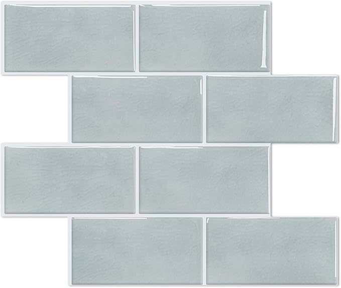 STICKGOO 10-Sheet Subway Tile Peel and Stick Backsplash, Self Adhesive Vinyl Wall Tiles, Stick on Backsplash for Kitchen and Bathroom(Thicker Design)