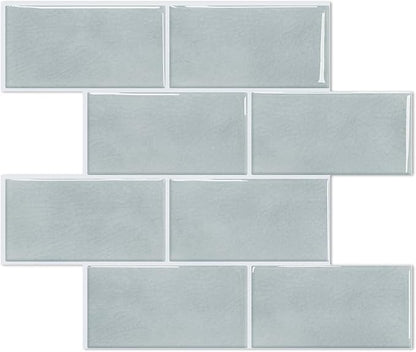 STICKGOO 10-Sheet Subway Tile Peel and Stick Backsplash, Self Adhesive Vinyl Wall Tiles, Stick on Backsplash for Kitchen and Bathroom(Thicker Design)