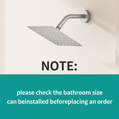 Square Rain Shower Head, High Flow Stainless Steel,Work with any decorative style，All Metal Rainfall Shower Head(Brushed Nickel, 6)
