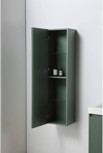 Blossom 20 Inch Bathroom Vanity with Sink and Side Cabinet, All Wood Floating Bathroom Vanity with Acrylic Sink, Bathroom Sink Cabinet with Soft-Close Drawer, Modern Style Vanities, Aventurine Green