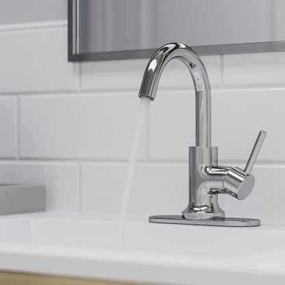Pfister Zeelan Bathroom Sink Faucet, Single Control, 1-Handle, Single Hole, NSF Certified, Polished Chrome Finish, LF042ZLC