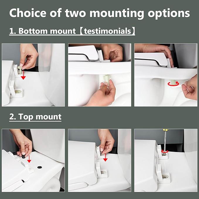 Soft Close Toilet Seat, Fit Elongated and Oval Toilets, Quick Release Hinges for Easy Clean, Two Mounting Options for Easy Installing, Heavy Duty, Never Loosen, White