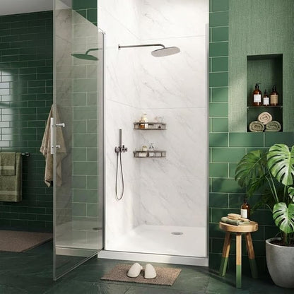 Shower Door 72 x 34 Inch, Modern Bathroom Single Shower Door with 1/4" (6mm) Tempered Glass, Easy Installation