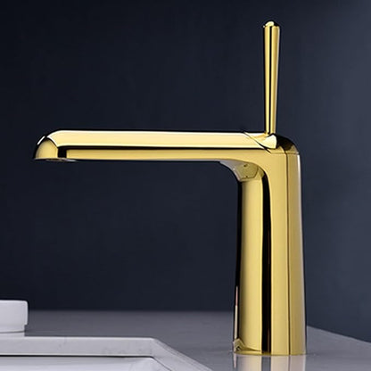 Faucet for Bathroom Sink Single Handle Brass Bathroom Water Faucet Single Hole Gold
