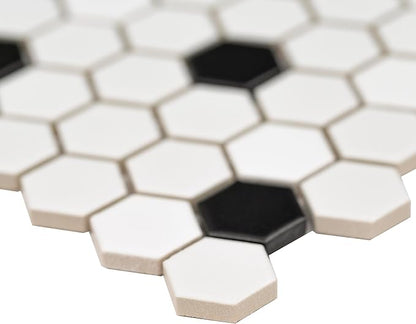MSI Adelaide White 10.16 in. x 11.73 in. Hexagon Matte Porcelain Floor and Wall Tile Tile for Kitchen Backsplash, Bathroom, Accent Wall Tile, and Shower Wall Tile,