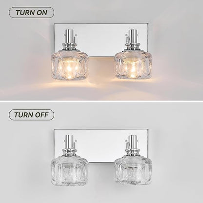 Chrome Vanity Light 2 Lights Vanity Lights for Bathroom Light Fixtures(13.3inches in Length)