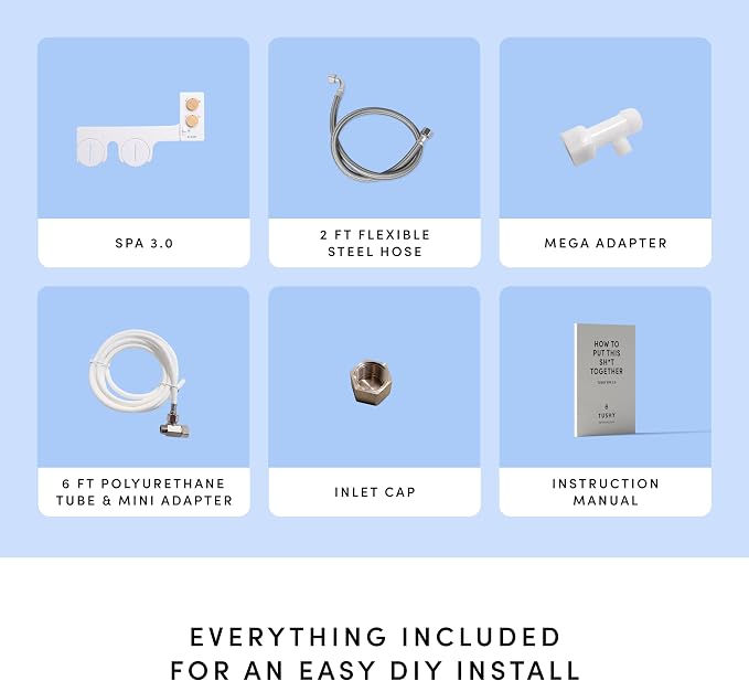 TUSHY Spa 3.0 Cool to Warm Water Bidet Attachment, Noir/Gold | Universal Fit, Easy Install, Self-Cleaning, Adjustable Pressure and Angle Control, Sink Access Required Within 6 Feet