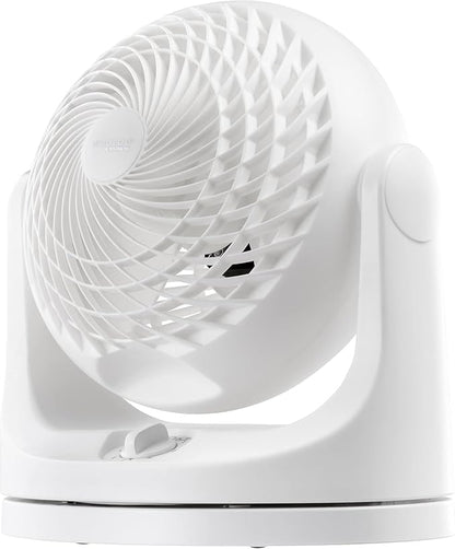 IRIS USA WOOZOO Desk Fan, Oscillating Table Air Circulator, 3 Speeds, 52ft Max Air Distance, 112° Adjustable Tilt, 30db Quiet Motor, Small Fan for Bedroom, Office, Dorm, White