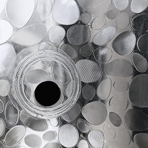 EurCross Heavy Duty Extra Wide Shower Curtain Liner 108 x 72 inch with 3D Pebble Design, Thick 11G EVA Heavyweight Clear Shower Liner Curtains for Bathroom with 3 Strong Magnet